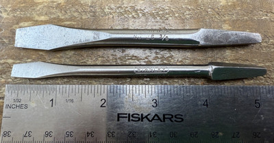 SCREWDRIVER BRACE BIT VINTAGE STANLEY NO 26 3/8'' 1/4'' FLAT SLOTTED USA TIP