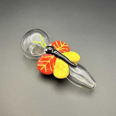 #ad Moth Glass Pipe 5quot; Butterfly Tobacco Smoking Bowl $9.99