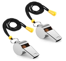 Whistle, Whistle for Coaches, Stainless Steel Whistles Coach 2 PCS