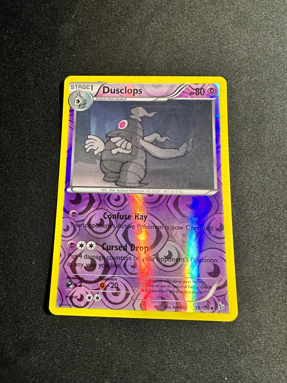 Dusclops 39/106 Pokemon TCG Flashfire Reverse Holo LP