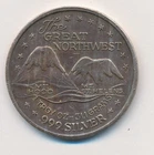 THE GREAT NORTHWEST  1 TROY OUNCE 999 SILVER ROUND MT HOOD AND MT ST HELENS  B
