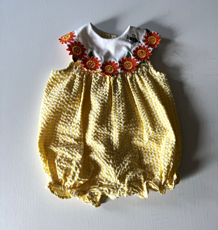 Vintage Goodlad of Philadelphia seersucker bubble romper size 3-6 months