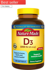 Nature Made Vitamin D3 1000 IU 25 mcg ,300 Softgels, 300 Day Supply