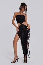 Jaded Scrunch Lace Ruffle Dress Bnwt Uk 4 J2