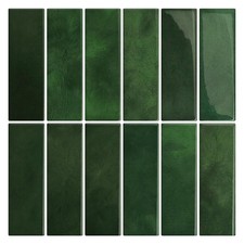 Dark Green Peel and Stick Backsplach Tile, 12"x12" Back Splash Stick on Tiles...