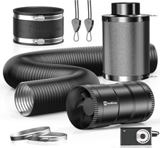 4" Air Filtration Kit: 4 Inch Inline Duct Fan with Speed Controller, 10" High Ca