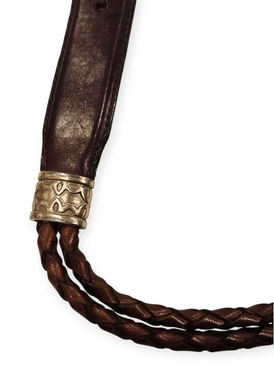 Cinturón FOSSIL Firmado De Colección Años 90 Talla Mediana Geniune Marrón Cuero Trenzas   Foto 4 de 4