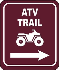 ATV trail right arrow Aluminum Composite Sign