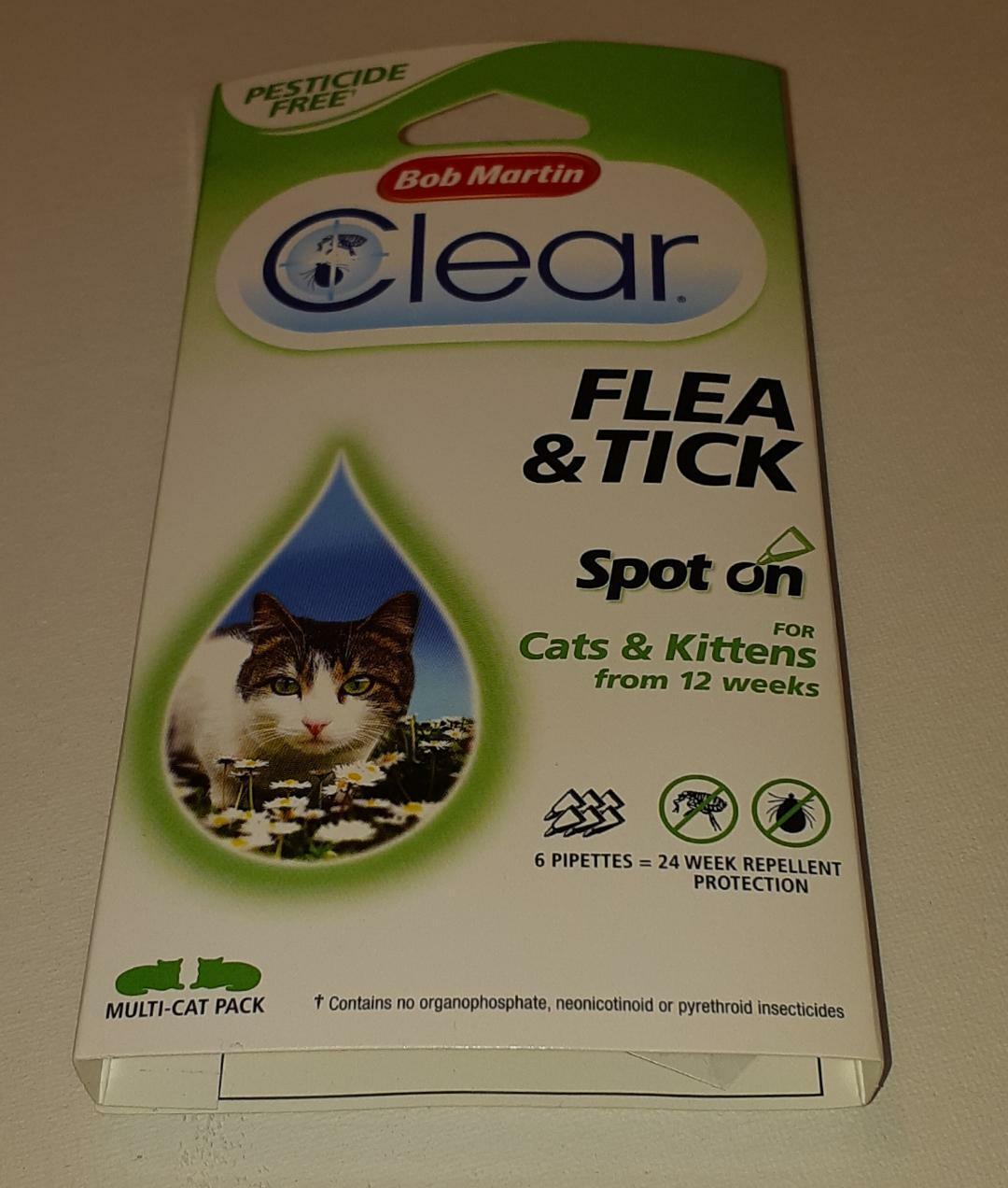 Bob Martin Clear Cat Flea Collar Velvet Black Red Snap Clip with Bell