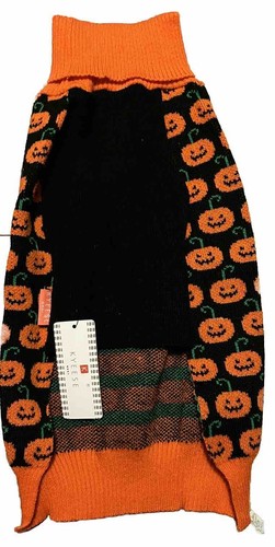 KYEESE Halloween Dog Sweater for Small Dogs w/ Leash Hole Pumpkin Size LARGE - Picture 7 of 15