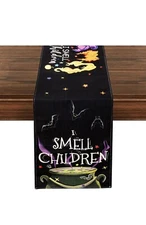 Halloween Table Runner 13×72 inches Pumpkins Trick or Treat Burlap Table Runners