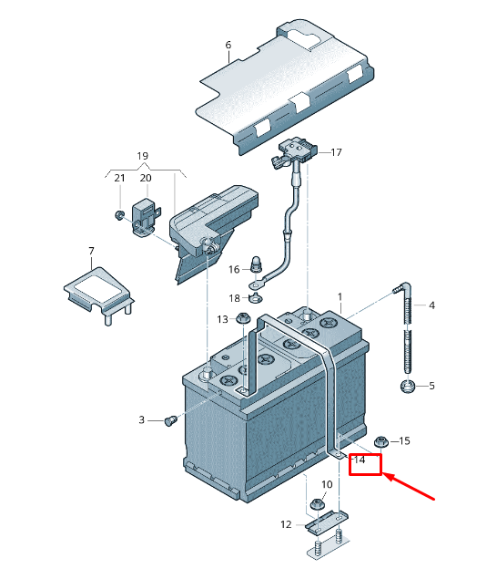 NOUVEAU SUPPORT DE BATTERIE AUDI RS3 BARBARIAN 8V0804815A ORIGINAL