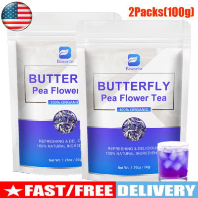 100g Butterfly Pea Flower Organic Flowers Dried Tea Natural-Clitoria Ternatea
