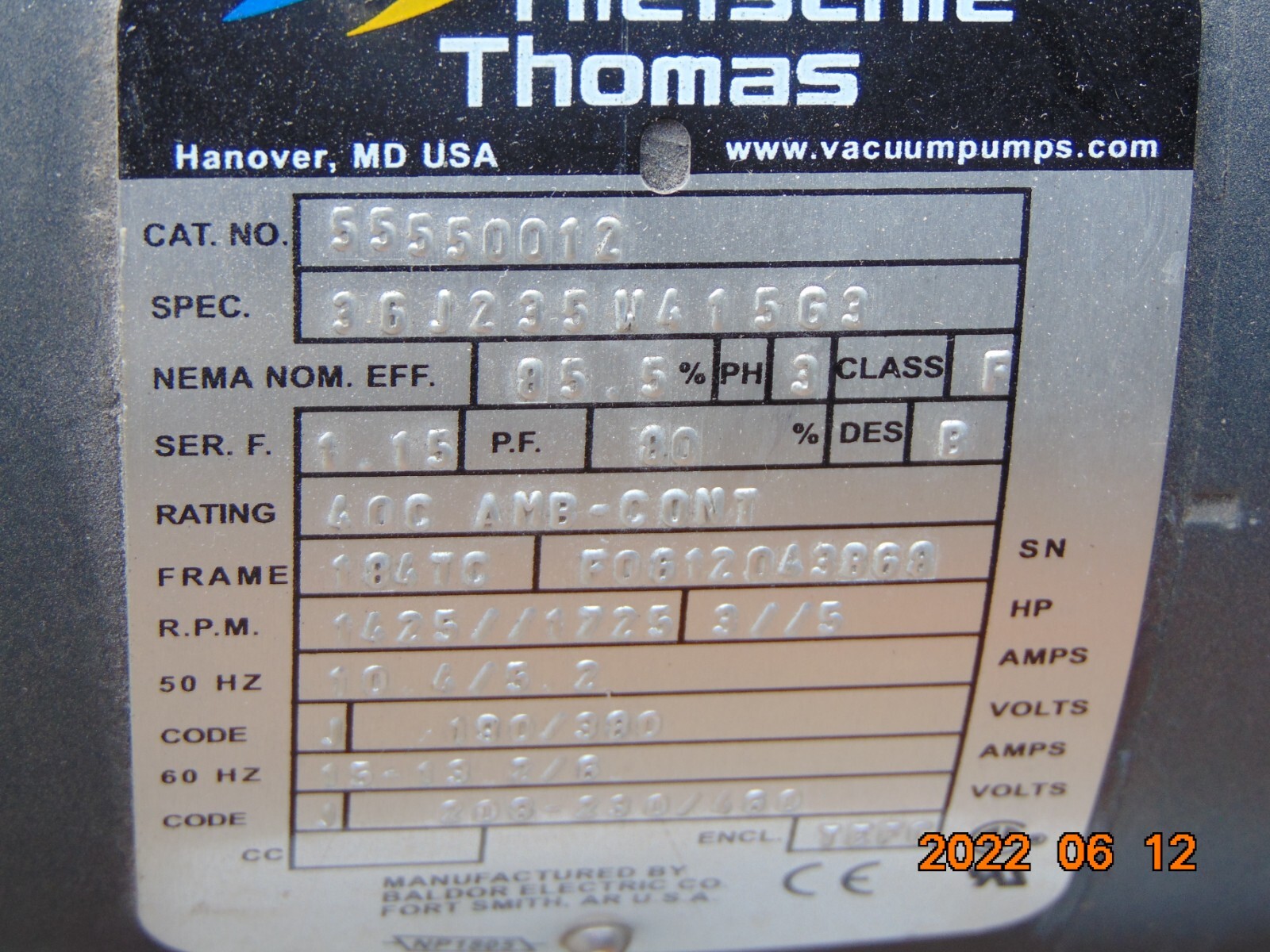 RIETSCHLE THOMAS VTA100C VACUUM PUMP eBay