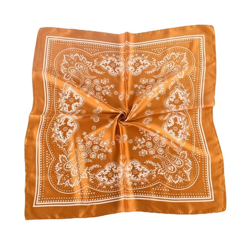 Lady Hair Scarf Neckerchief Scarves Cashew Flower Satin Square Silk Scarf Shawl - Picture 23 of 33