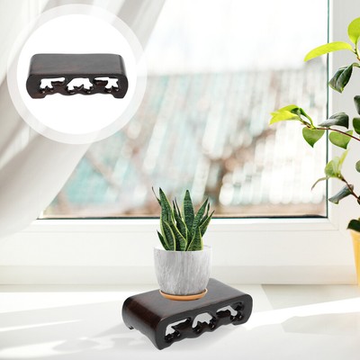  Terrarium Rectangle Display Pedestal Root Carving Base Vase Vases