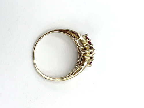10k Plumb Gold Ruby Diamond Ring Sz 6.75 - Picture 2 of 7