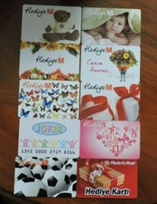 10 DIFFERENT TURKEY/TURKISH GIFT CARDS.  COLLECTORS ITEM. NO VALUE. LOT 8