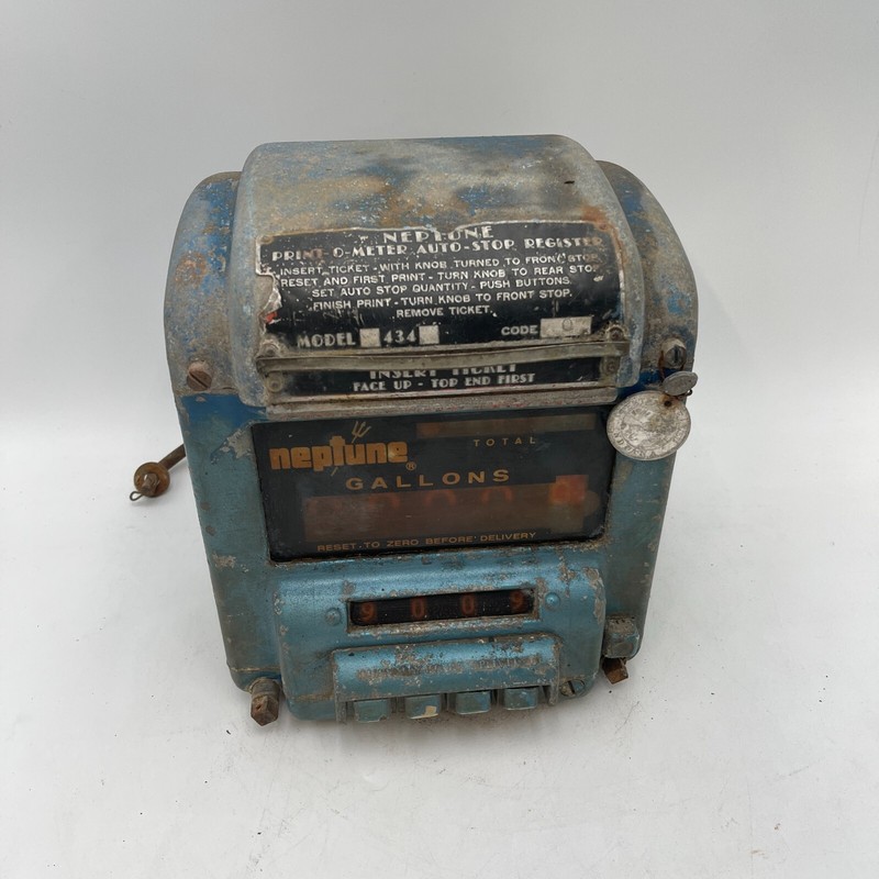 Vintage Neptune Model 434 Print-O-Meter Register Fuel Gas Oil Flow Meter