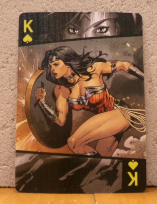 SEXY & STUNNING WONDER WOMAN COMIC BOOK ART PLAYING TRADING CARD - KING SPADES