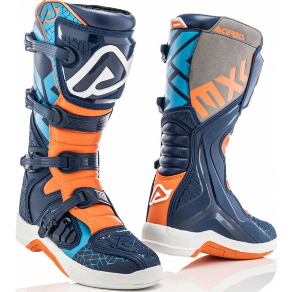 STIVALI ACERBIS X-TEAM BOOTS 2021 MOTO CROSS BLU ARANCIO ENDURO MX 42 43 44