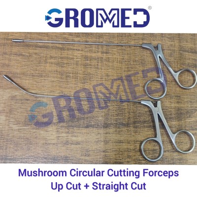 2pc Mushroom Circular Cutting Forcep STRAIGHT+55 Degree UP ENT Frontal Sinuscopy