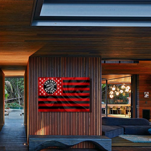 Póster/lienzo estampado bandera de pared con bandera estampado de baloncesto de los Toronto Raptors diseño de la NBA baloncesto - Imagen 2 de 3