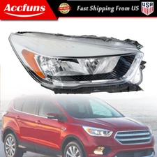Headlight Assembly Chrome Halogen w/o LED For Ford Escape 2017-2019 Right Side