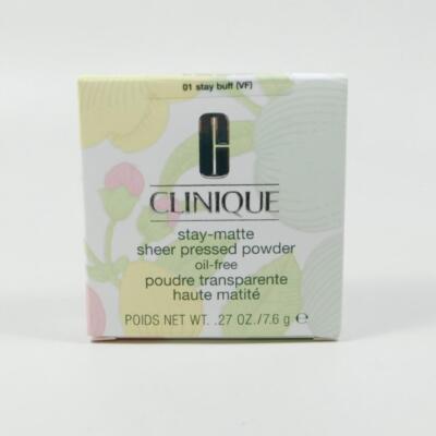 Clinique Stay-Matte Sheer Pressed Powder Oil Free 01 STAY BUFF 7.6g *NEW IN BOX*