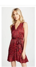 Alice And Olivia Brooks Leopard Print A-Line Dress - Red/black Size 10
