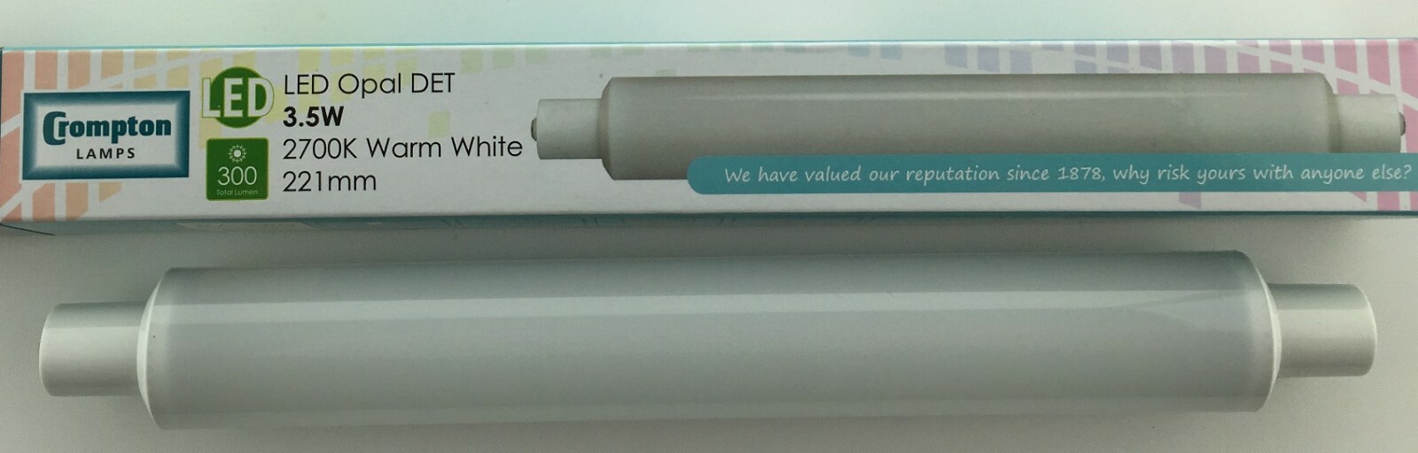 Strip Lamp LED 221mm 3.5W Warm White Crompton non Dim 300lm low energy bulb 5624