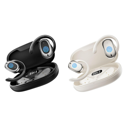 Bluetooth-Compatible TWS 3-in-1 Real-Time AI Translator Open-Ear Earbuds (Black)