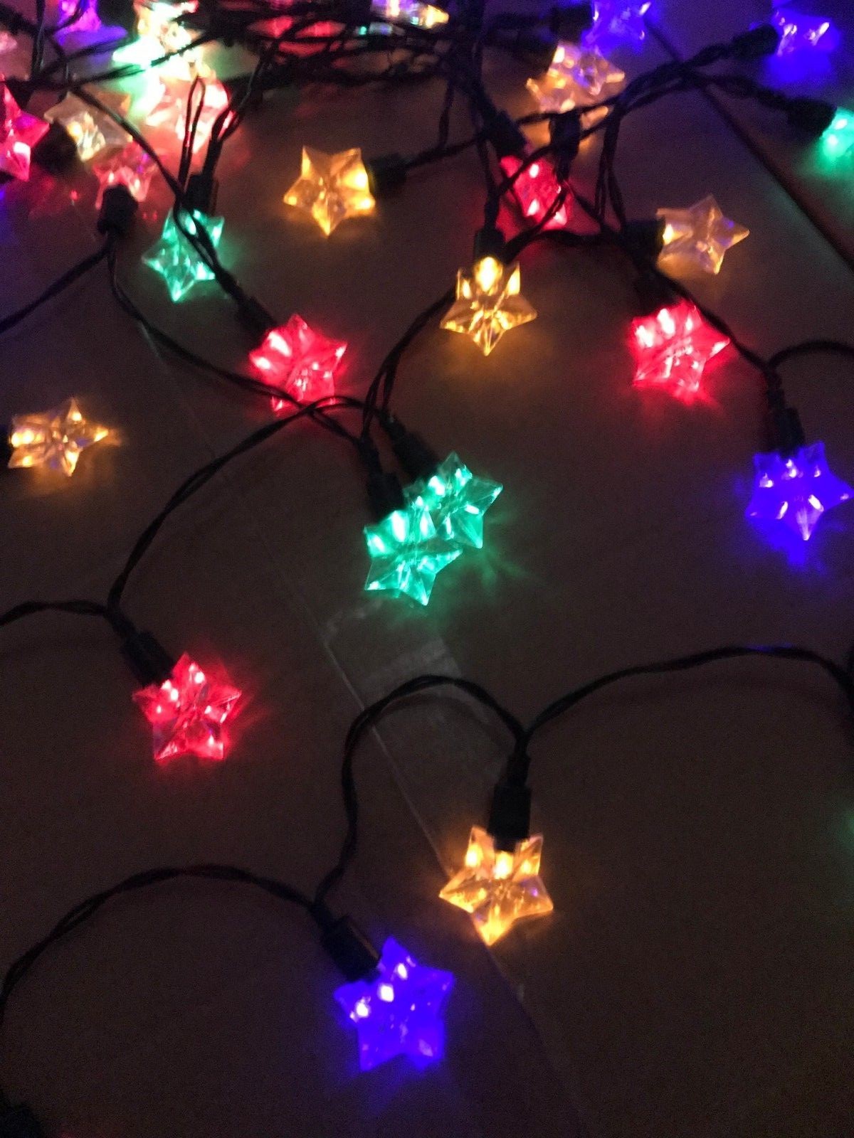 10.9M 100 LED MULTI COLOUR MINI STAR SOLAR CHRISTMAS LIGHTS eBay