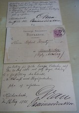 3 postcards HILCHENBACH 1884/85, seminar director GREY, pit Young Valentine