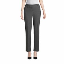 NWT Lands End Womens Mid Rise Stretch Trouser Dress Pants Gray 2 27W 80 5E164