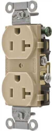 Hubbell Duplex Buchse CR20-I Elfenbein Nema 5-20R (Box von 10) Elfenbein Farbe - Bild 2 von 2
