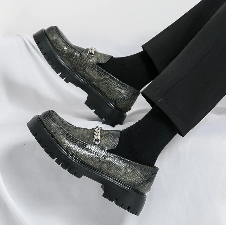 Sapatos casuais masculinos redondos Tos primavera outono corrente conforto mocassim sapatos moda - Imagem 4 de 4