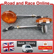 Suzuki SP370 & SP400 Chrome Indicators Pair Long Stem Fit Front Left & Right