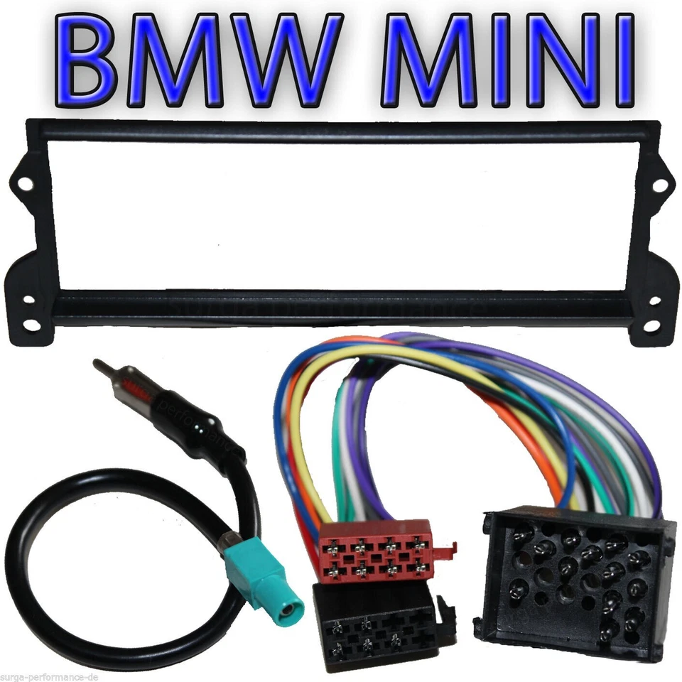 für BMW MINI ONE Cooper S Radio Blende Einbau Rahmen FAKRA Antennen RUND Adapter - Bild 2 von 4