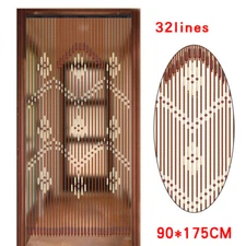 Bamboo Bead Curtain Doorway Porch Curtain Wooden Beaded String Curtain Screen US