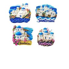 4style Greece Santorini Resin Refrigerator magnet 3D travel souvenirs craft