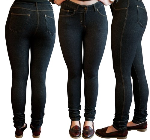 NEW LADIES SKINNY FIT STRETCH JEGGINGS UK PLUS SIZES - 第 3/16 張圖片