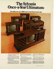 1970 SYLVANIA Color TV Television Floor Console Entertainment Center Vintage  Ad
