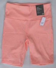 GAPFIT Peach Brushed Tech Jersey High Rise Cycling Bike Shorts Womens S *NEW*