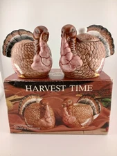 Harvest Time • Thanksgiving Turkey Sugar And Creamer Hand Painted•Taiwan