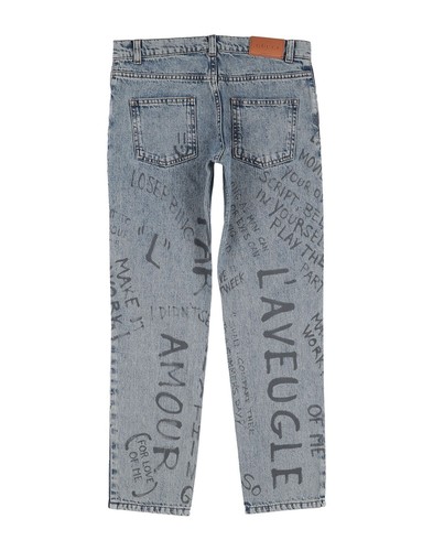 UVP430€ GUCCI Kinder Jeans 8Y blau bedruckte Aufschriften Garment Dye Made in Italy - Bild 2 von 4