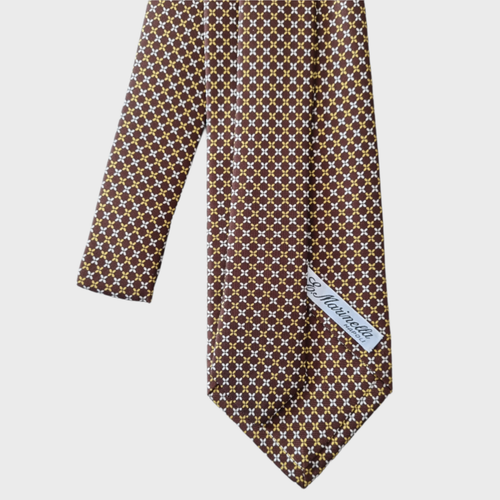 NEW Marinella Napoli Brown Silk Tie Made in Italy 100th Anniversary Edition