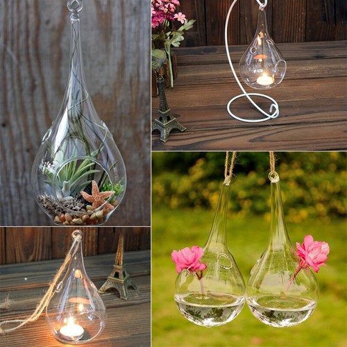 636pcs Teardrop Shaped Glass Tea light Candle Holders Hanging Baubles