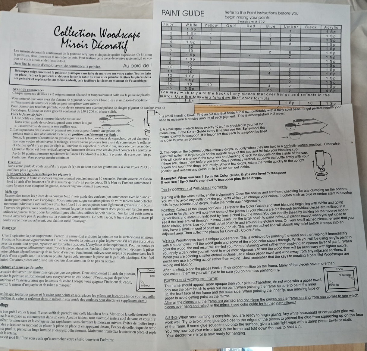 New WOODSCAPES ART KIT 602 Seashore Mirror 20”x14” Wood Paintable