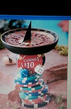 roulette wheel bird bath LAS VEGAS IS CALLING OUT TO THE BIRDS ROLL THEM HIGH NW